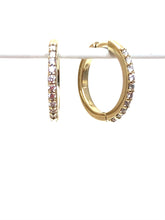 14k  "skinny" diamond hoop earrings - abigailheche